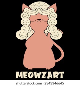 Meowzart cat fun music piano t-shirt design