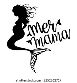 Mer Mama Mermaid Vector Illustration