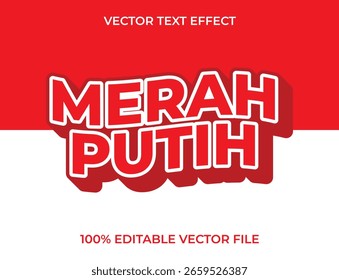 Merah Putih text effect. Vector text effect and editable text Style