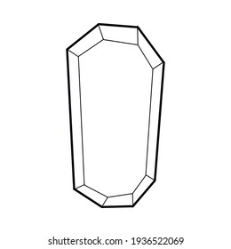 merald ruby gemstone outline on white background isolated geometrical shape poster typography simple minimalist hand drawn style