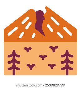 Merapi Mountain icon for web, app, infographic, etc