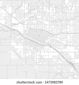 Merced, California, USA, bright outlined vector map with bigger and minor roads and steets created for infographic backgrounds.