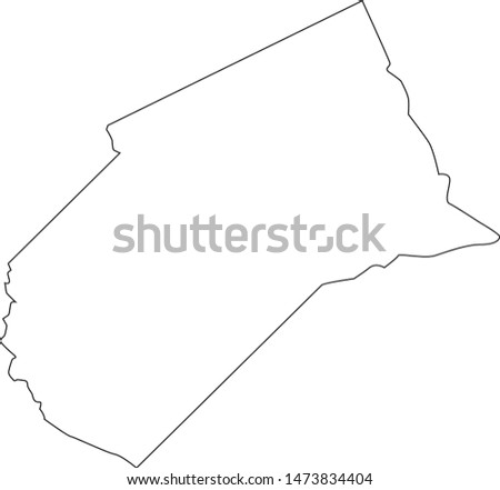 Merced county map in the state of California