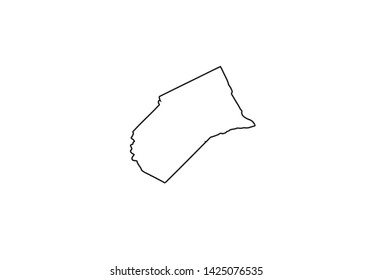 Merced County Outline Map California Shape Region