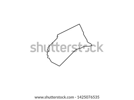 Merced county outline map California shape region