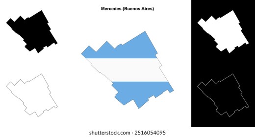 Mercedes department (Buenos Aires) mapa esboço conjunto