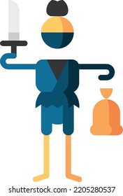 ilustración de material de elementos de diseño aislados mercenarios. Vector de fondo blanco