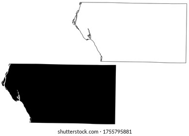 Mercer County, Illinois (U.S. county, United States of America, USA, U.S., US) map vector illustration, scribble sketch Mercer map