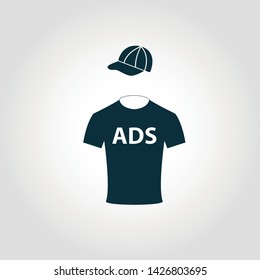 Merch Advertising vector icon illustration. Creative sign from advertising icons collection. Filled flat Merch Advertising icon for computer and mobile. Symbol, logo vector graphics.