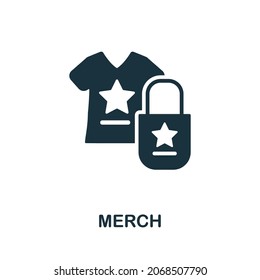 Merch icon. Monochrome sign from social media marketing collection. Creative Merch icon illustration for web design, infographics and more