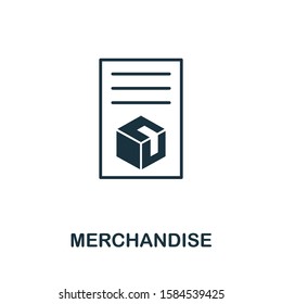 Merchandise icon. Creative element from business administration collection. Simple Merchandise icon for web design, apps and software.