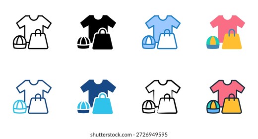 Merchandise icons set multiple style collection. Editable stroke 

