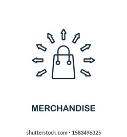 Merchandise line icon. Thin style element from business administration collection. Simple Merchandise icon for web design, apps and software.