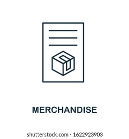 Merchandise line icon. Thin style element from business administration collection. Simple Merchandise icon for web design, apps and software.