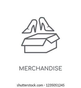 Merchandise linear icon. Modern outline Merchandise logo concept on white background from e-commerce and payment collection. Suitable for use on web apps, mobile apps and print media.