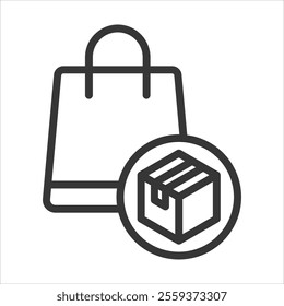 Merchandise Outline Icon Vector Illustration