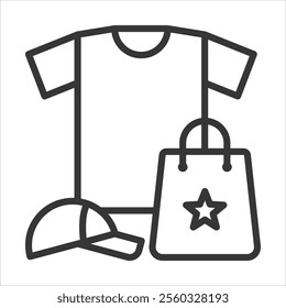 Merchandise Outline Icon Vector Illustration