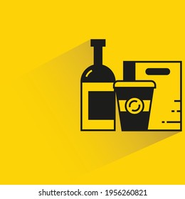 merchandise product with shadow on yellow background