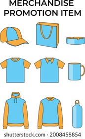 Merchandise promotion item design template vector illustration.