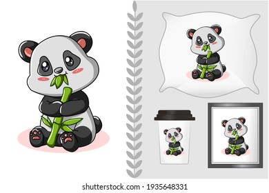merchandise set t shirt design ,cute funny panda