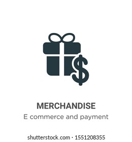 Merchandise vector icon on white background. Flat vector merchandise icon symbol sign from modern e commerce and payment collection for mobile concept and web apps design.