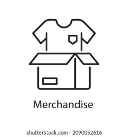 Merchandise Vektorgrafik Outline Icon Design Illustration. Symbol für Aktivitäten auf weißem Hintergrund EPS10-Datei