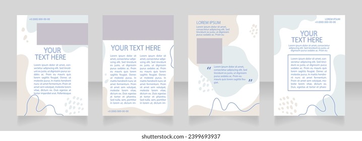 Diseño de folleto en blanco para publicidad de la empresa de mercadería. Plantilla de afiches vertical con espacio de copia vacío para texto. Recopilación de informes corporativos prefabricados. Páginas editables de papel