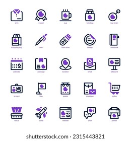 Merchandising Icon pack for your website design, logo, app, and user interface. Merchandising Icon mixed line and solid design. Vector graphics illustration and editable stroke.