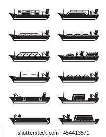Merchant and cargo ships  - vector illustration