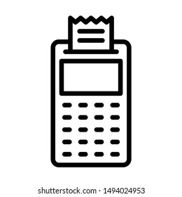Merchant or Credit Card Machine Generating Slip Vector