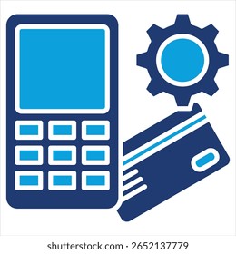 Ilustración vectorial de icono azul plano de comerciante