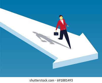 The merchant followed the arrow