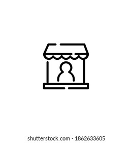 Merchant Icon. E-commerce And Shopping Icon. Simple, Flat, Outline, Black.