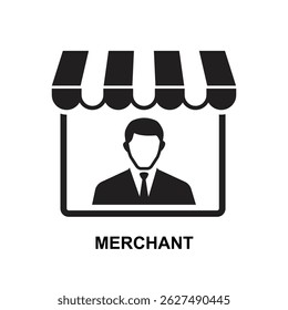 Merchant icon isolated on background vector illustration.