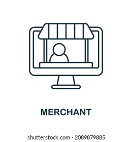 Merchant Icon. Line Element From Affiliate Marketing Collection. Linear Merchant Icon Sign For Web Design, Infographics And More.