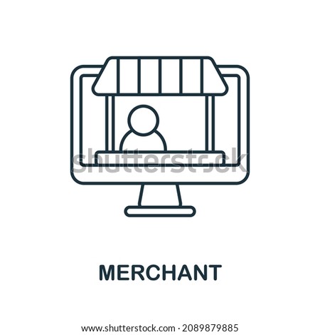 Merchant icon. Line element from affiliate marketing collection. Linear Merchant icon sign for web design, infographics and more.