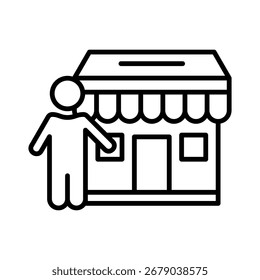 Merchant line icon vector collection