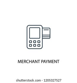 Merchant Payment Concept Line Icon. Simple Element Illustration. Merchant Payment Concept Outline Symbol Design. Can Be Used For Web And Mobile UI/UX