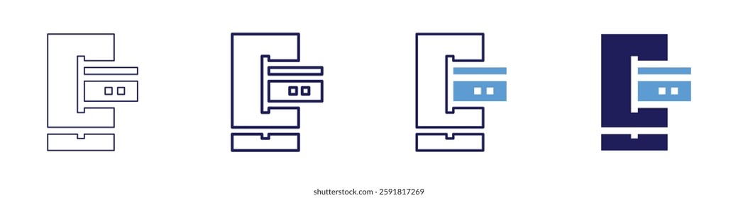Merchant payment gateway icon in 4 different styles. Thin Line, Line, Bold Line, Duotone. Duotone style. Editable stroke.