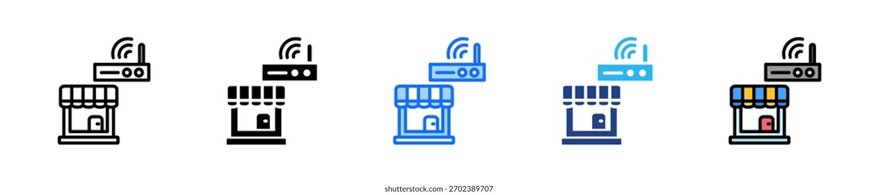 Ícone do Gateway de Pagamento do Comerciante Definir Coleção de Vários Estilos