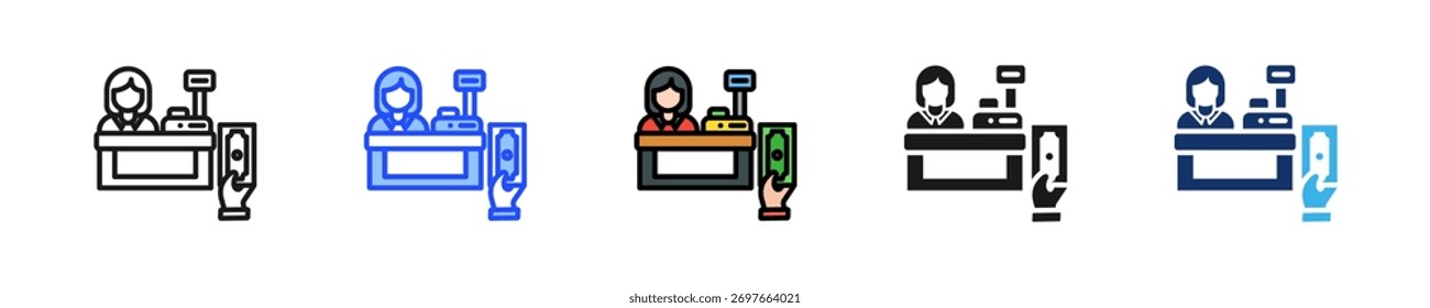 Merchant Payment Icon Collection With Multiple Styles