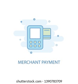 Merchant Payment Line Concept. Simple Line Icon, Colored Illustration. Merchant Payment Symbol Flat Design. Can Be Used For UI/UX