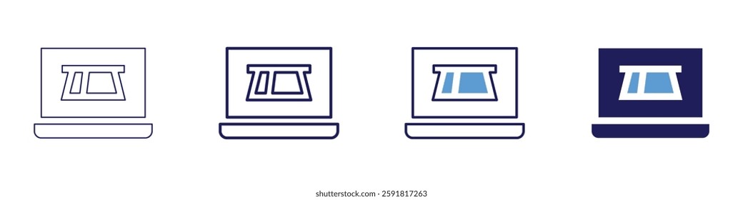 Merchant payment solutions icon in 4 different styles. Thin Line, Line, Bold Line, Duotone. Duotone style. Editable stroke.