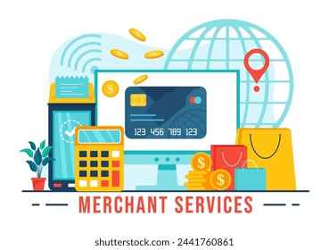 Merchant Service Vector Illustration of Digital Marketing Strategy with People Referral Business and Earn Money Online in Flat Cartoon Background