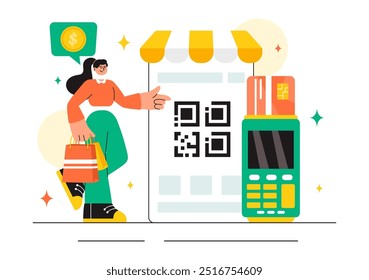 Ilustração vetorial de uma estratégia de marketing digital com pessoas referindo negócios e ganhando dinheiro online em um plano de fundo plano