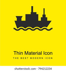 Merchant ship bright yellow material minimal icon or logo design