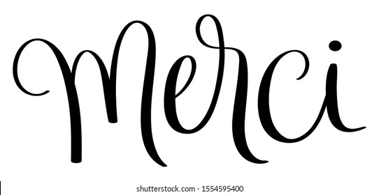 Merci Black Vector Brush Calligraphy Icon Stock Vector (Royalty Free ...