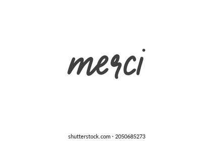 Merci Calligraphy Text Hand Drawn Phrase Stock Vector (Royalty Free ...