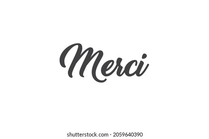 Merci Calligraphy Text Hand Drawn Phrase Stock Vector (Royalty Free ...