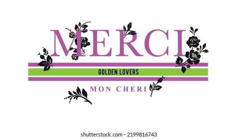 merci flowers slogan design print
